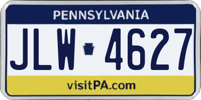 PA license plate JLW4627