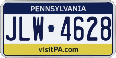 PA license plate JLW4628