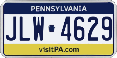 PA license plate JLW4629