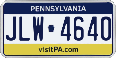 PA license plate JLW4640