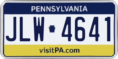 PA license plate JLW4641