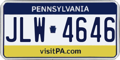 PA license plate JLW4646
