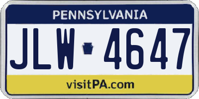 PA license plate JLW4647