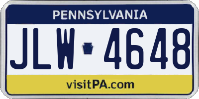 PA license plate JLW4648