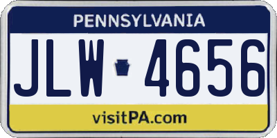 PA license plate JLW4656