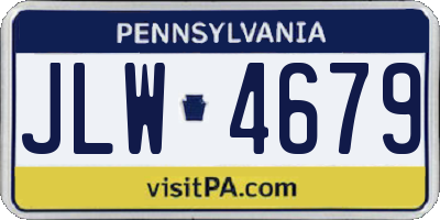 PA license plate JLW4679