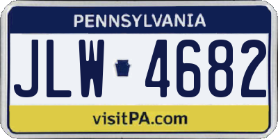 PA license plate JLW4682
