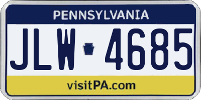 PA license plate JLW4685