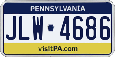 PA license plate JLW4686