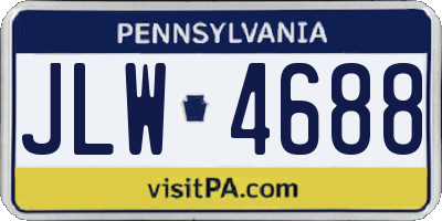 PA license plate JLW4688