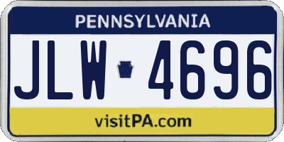 PA license plate JLW4696
