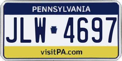 PA license plate JLW4697