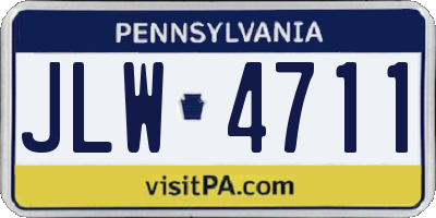 PA license plate JLW4711