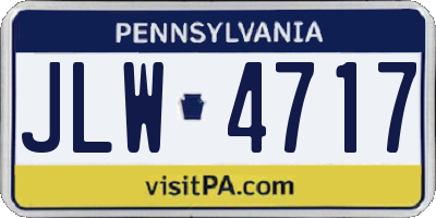 PA license plate JLW4717