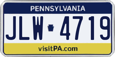 PA license plate JLW4719