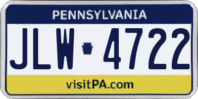 PA license plate JLW4722