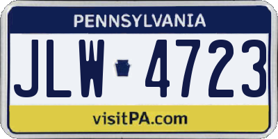 PA license plate JLW4723