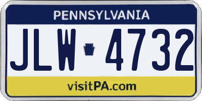 PA license plate JLW4732