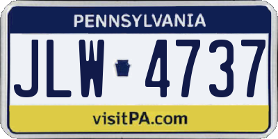 PA license plate JLW4737