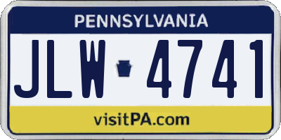 PA license plate JLW4741