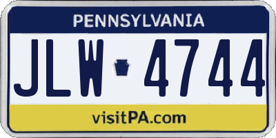 PA license plate JLW4744