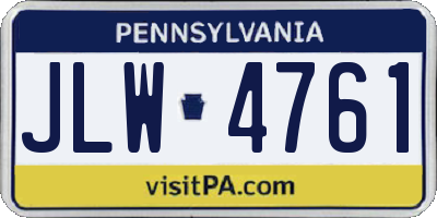 PA license plate JLW4761