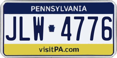 PA license plate JLW4776