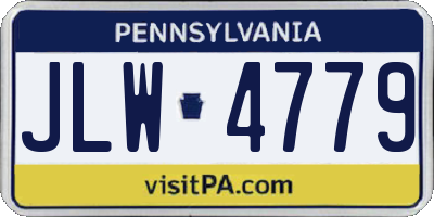 PA license plate JLW4779