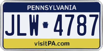 PA license plate JLW4787