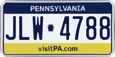 PA license plate JLW4788
