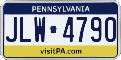 PA license plate JLW4790