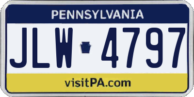 PA license plate JLW4797