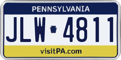 PA license plate JLW4811