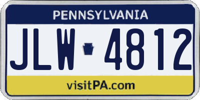 PA license plate JLW4812