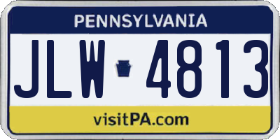 PA license plate JLW4813