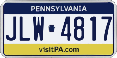 PA license plate JLW4817