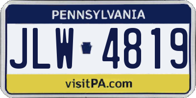 PA license plate JLW4819