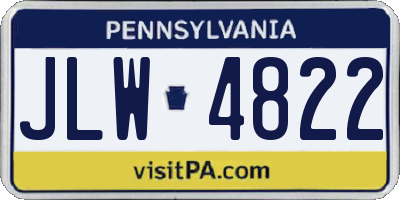 PA license plate JLW4822