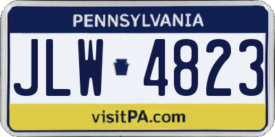 PA license plate JLW4823