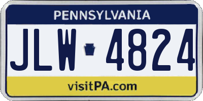 PA license plate JLW4824