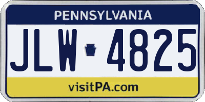 PA license plate JLW4825