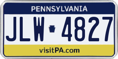 PA license plate JLW4827