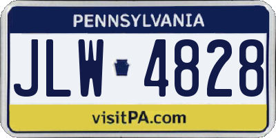 PA license plate JLW4828