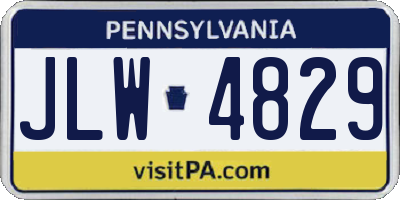 PA license plate JLW4829