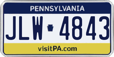 PA license plate JLW4843