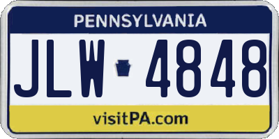PA license plate JLW4848