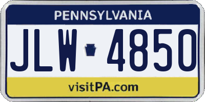 PA license plate JLW4850