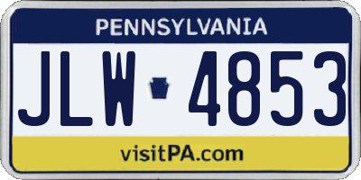 PA license plate JLW4853