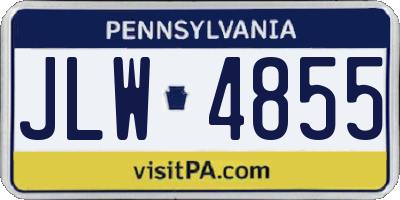 PA license plate JLW4855