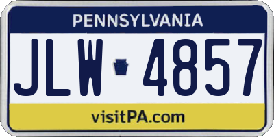 PA license plate JLW4857